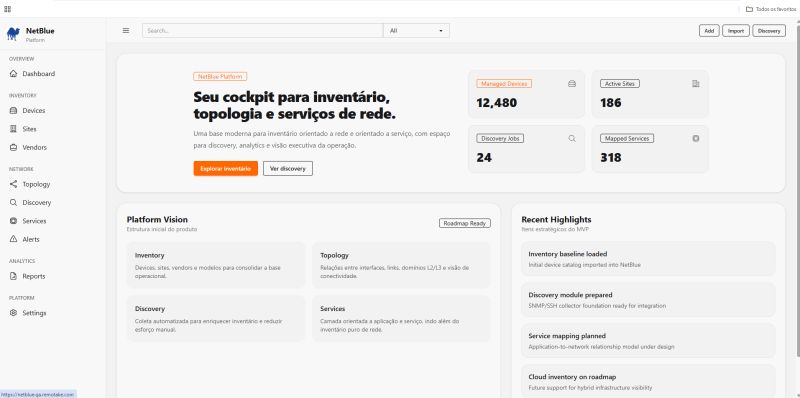 NetBlue frontend MVP cockpit